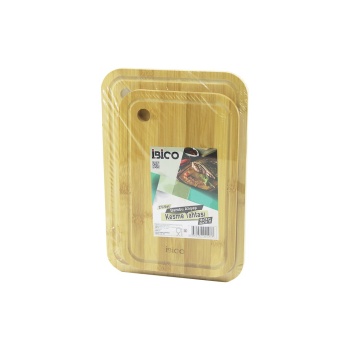 2pcs Setoval Kenarlı - Yuvarlak Delikli Ahşap Bambu Kesim Panosu - Kesme Tahtası 18x28x1cm--22x32x1cm (4915) Go-53-vice/(1395)