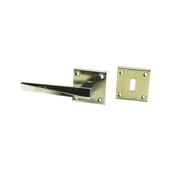 4 Takım Pratik Prizma Oda  Gri Nikel Rozetli Kapı Kolu (4915) Go-53-vice/(1395)