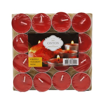 16 Parça  Kırmızı Tea Light Yuvarlak Mum (4915) Go-53-vice/(1395)