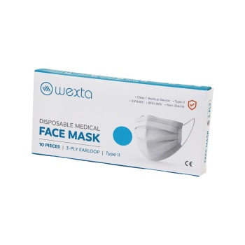 Wexta Beyaz 3 Katlı Medikal Cerrahi Yüz Maskesi 10pcs X 24 = 240 Adet (4915) Go-53-vice/(1395)