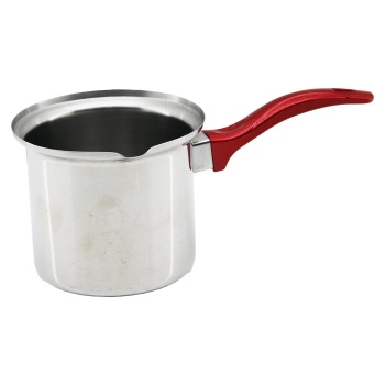 No-7  Çelik Cezve  Kırmızı Kulp (4915) Go-53-vice/(1395)