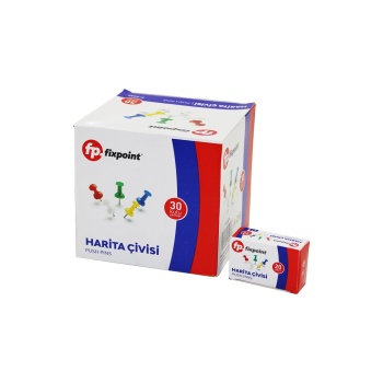 600 Adet Harita Çivisi Renkli = 20pcs X 30 (4915)