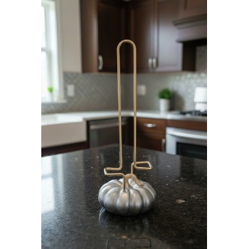 Dekoratif Gümüş Kabaklı Havluluk 34x12 Cm (4915)