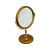 Taş Saplı Yuvarlak 7 İnç= Çap:17.5cm Makyaj Aynası Çift Taraflı Bronz - Gümüş Pls.çerçeve Sabit Ayak (4915) Go-53-vice/(1395)