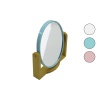 Oval  8 İnç= 20.5x15.5cm Ahşap Bambu Ayaklı Makyaj Aynası Çift Taraflı Renkli Plastik Çerçeve (4915) Go-53-vice/(1395)