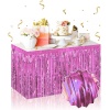 Kendinden Yapışkanlı Pembe Metalize Püsküllü Masa Eteği – 75 X 275 Cm Parti Süslemesi (4915) Go-53-vice/(1395)