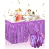 Kendinden Yapışkanlı Mor Metalize Püsküllü Masa Eteği – 75 X 275 Cm Parti Süslemesi (4915) Go-53-vice/(1395)