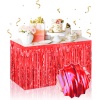 Kendinden Yapışkanlı Kırmızı Metalize Püsküllü Masa Eteği – 75 X 275 Cm Parti Süslemesi (4915) Go-53-vice/(1395)
