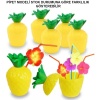 Ananas Hawaii Luau Aloha Pipetli İçecek Kabı Bardak 10x13 Cm 1 Adet (4915) Go-53-vice/(1395)
