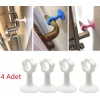 Vantuzlu Geçmeli Kapı Kolu Stoper 4lü Set Beyaz (4915) Go-53-vice/(1395)
