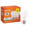 No-vo 3lü Avantaj Paket 9w Beyaz Led Ampul E27 806lm 6500k 15.000 Saat Ömür (4915)