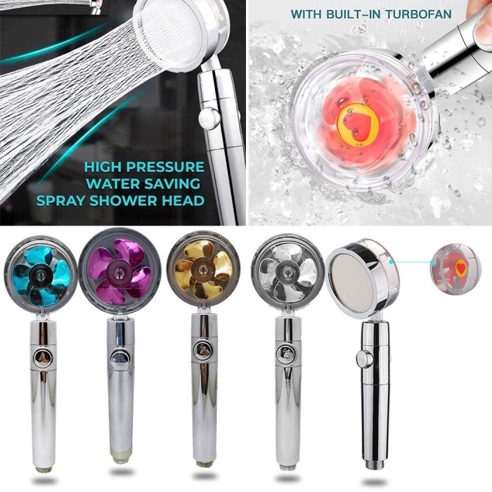 Pervaneli Duş Başlığı 360 Derece Dönebilen Aç Kapa Su Tasarruflu (4915) Go-53-vice/(1395)