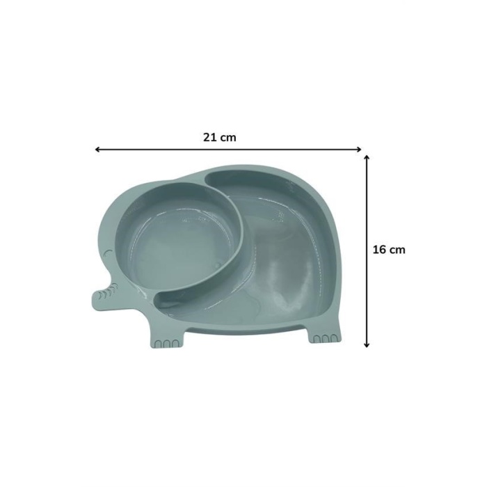 Bebek Ve Çocuk İçin Sevimli Fil Model Desenli Yemek Bebek Mama Kabı Bölmeli Tabak (4915) Go-53-vice/(1395)