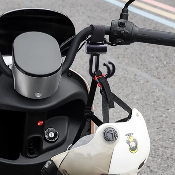 2li Bebek Arabasına Uyumlu Cırtlı  Eşya Taşıma Aparatı 360 Derece Dönebilen Plastik Kanca (4915) Go-53-vice/(1395)