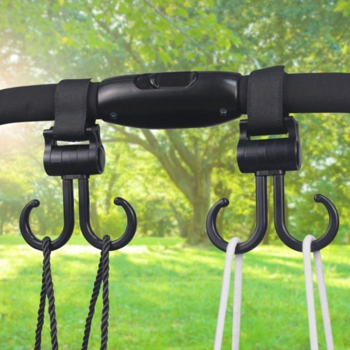 2li Bebek Arabasına Uyumlu Cırtlı  Eşya Taşıma Aparatı 360 Derece Dönebilen Plastik Kanca (4915) Go-53-vice/(1395)