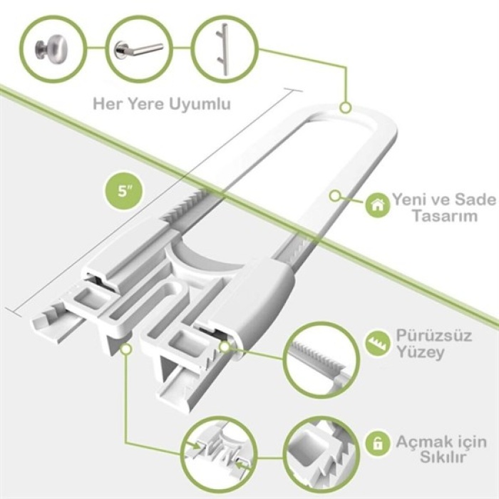 Bebek Çocuk Çekmece Ve Dolap Koruma Raylı Güvenlik Sistemi Emniyet Kilidi (4915) Go-53-vice/(1395)