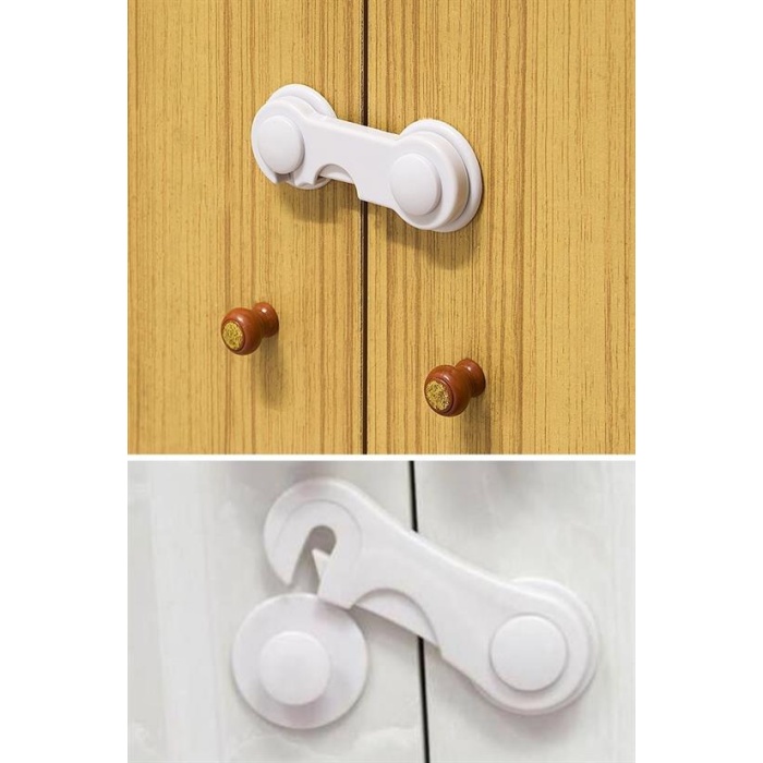Bebek Çocuk Güvenliği Çekmece Ve Dolap İçin Kendiliğinde Yapışkanlı Vidasız Kapak Kilidi (4915) Go-53-vice/(1395)