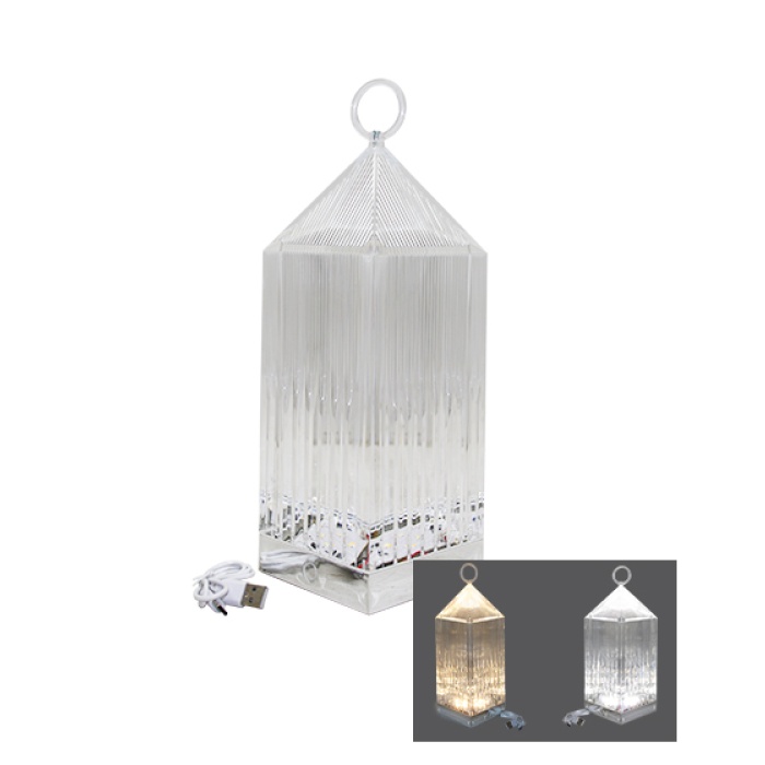 Piramit Kristal 3 Renk Led Dokunmatik Usb Şarjlı Masa Lambası (4915) Go-53-vice/(1395)