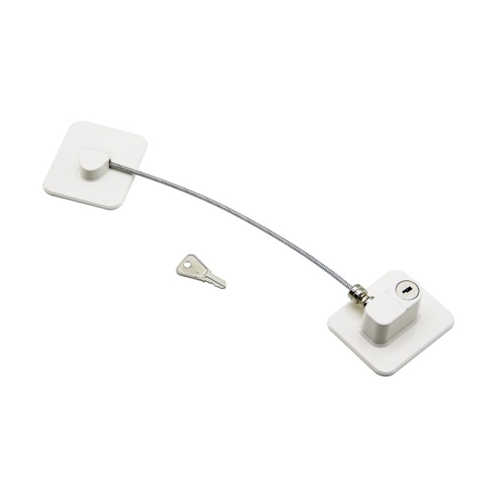 Beyaz Plaka   Halatlı  Emniyet Kilit  5x6cm Yapışkanlı Montaj=2pcs Plaka   Halat=18.8cm (4915) Go-53-vice/(1395)