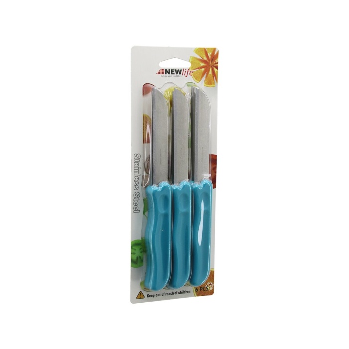 6pcs  Meyve  Bıçak  Renkli Plastik Saplı (4915) Go-53-vice/(1395)