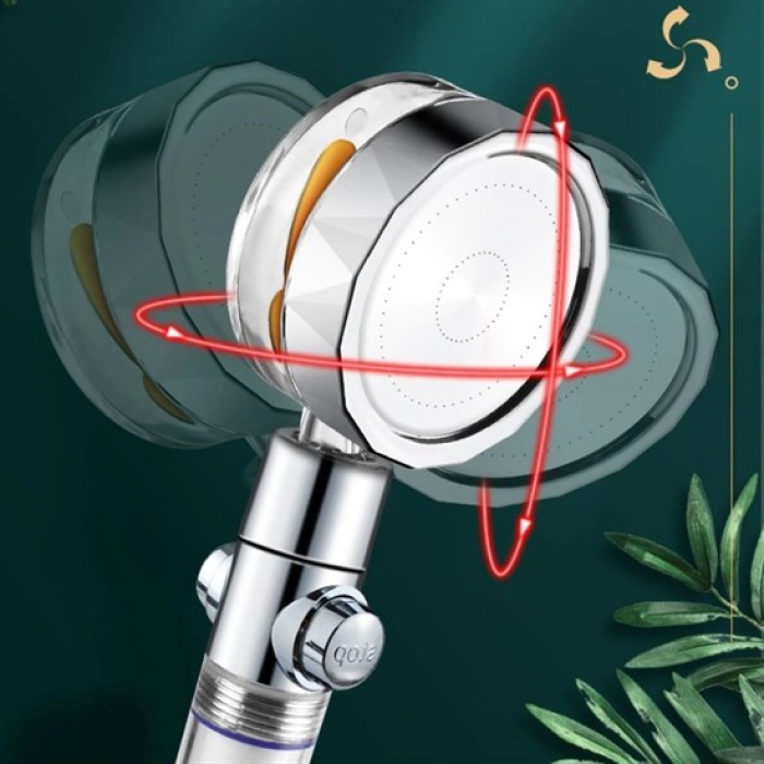 Turbo Pervaneli Ve Filtreli Su Tasarruflu 360 Derece Dönebilen Tazyikli Duş Başlığı (4915) Go-53-vice/(1395)