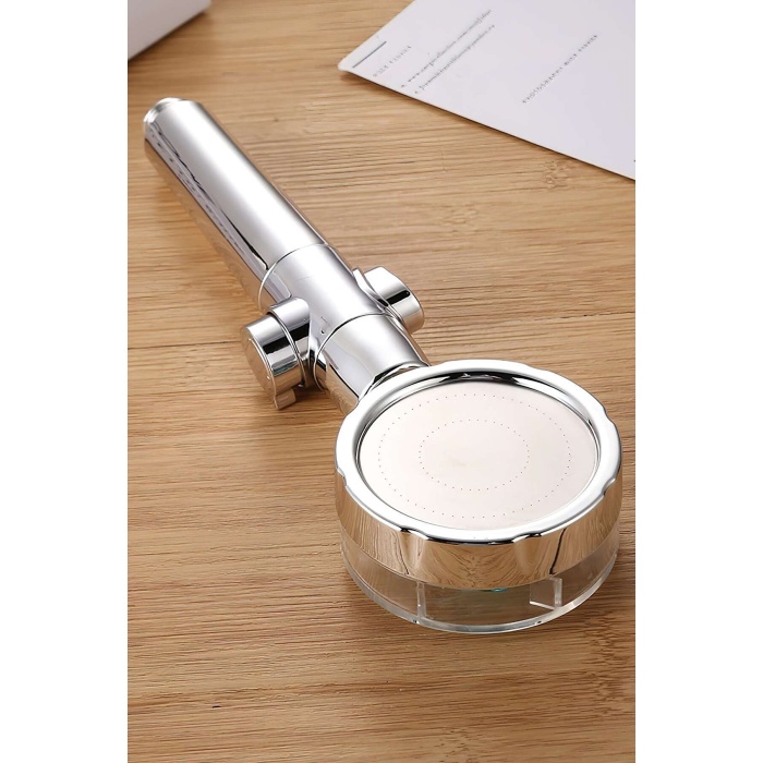 Turbo Duş Başlığı Su Tasarruflu 360 Hareketli Pervaneli Tazyikli Tuşlu Duş Başlığı (4915) Go-53-vice/(1395)