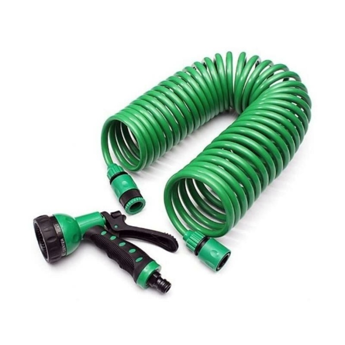 15 Metre Spiral Hortum + 4 Fonksiyonlu Özel Sulama Tabancası (4915) Go-53-vice/(1395)