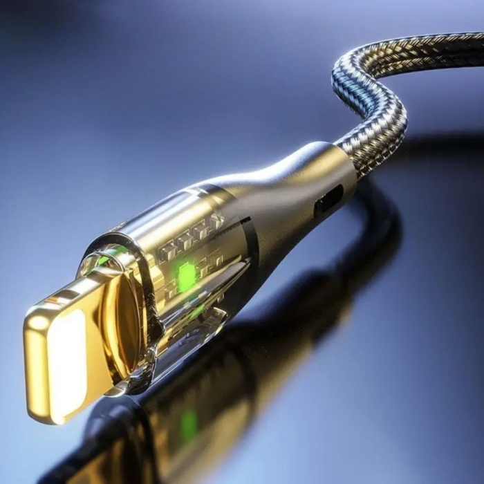 Led Işık Uçlu Sağlam İp Kablolu Usb To Lightning Hızlı Şarj Kablosu (4915) Go-53-vice/(1395)