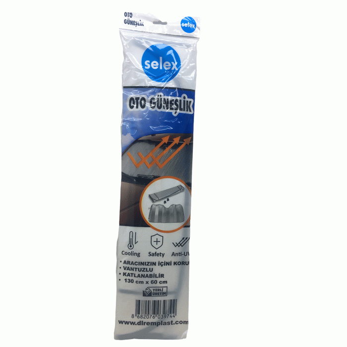 Eko Oto Araç Güneşlik Vantuzlu 130x60cm (4915) Go-53-vice/(1395)