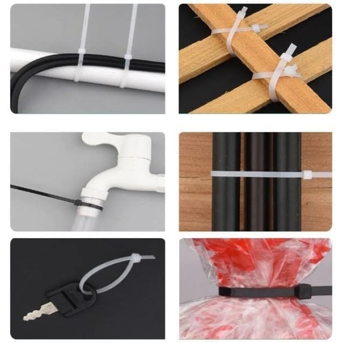 100pcs Beyaz  2.5x100mm  Plastik Cırt Kelepçe (4915) Go-53-vice/(1395)