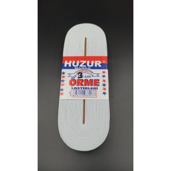 Beyaz - 3cm Paça Lastik Yassı Geniş 10mt. (4915) Go-53-vice/(1395)