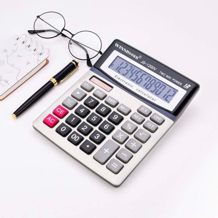 12 Haneli Geniş Lcd Ekran, Pilli Büyük Düğmeli Hesap Makinesi (4915) Go-53-vice/(1395)