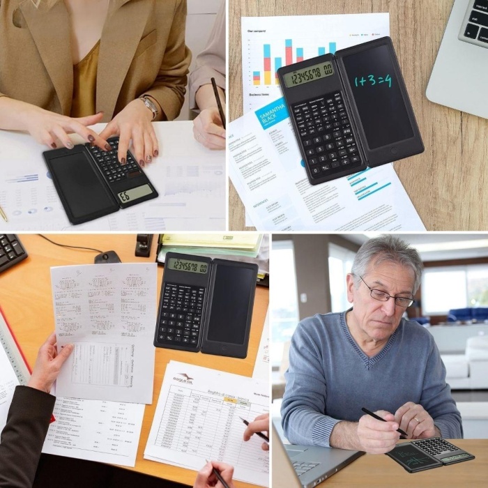 Silinebilir Lcd Yazı Tabletli,kalemli Katlanabilir Bilimsel Hesap Makinesi (4915) Go-53-vice/(1395)