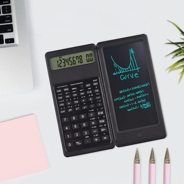 Silinebilir Lcd Yazı Tabletli,kalemli Katlanabilir Bilimsel Hesap Makinesi (4915) Go-53-vice/(1395)