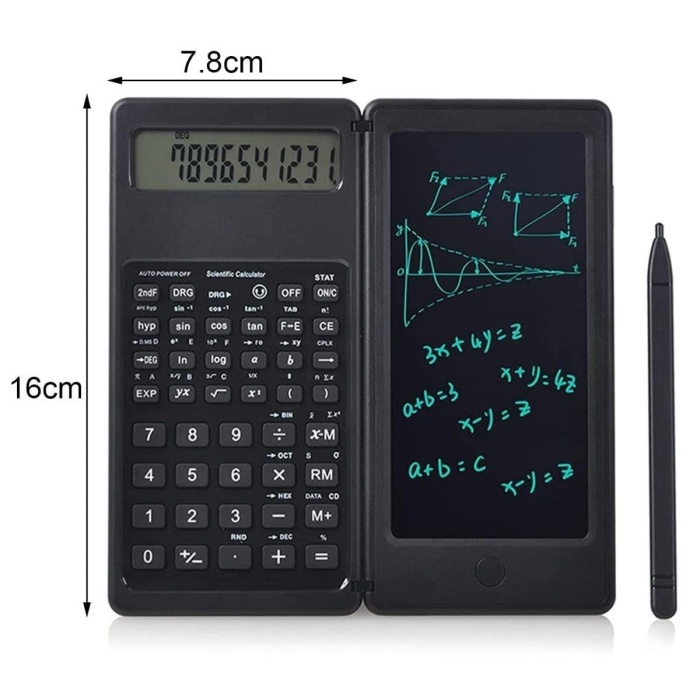 Silinebilir Lcd Yazı Tabletli,kalemli Katlanabilir Bilimsel Hesap Makinesi (4915) Go-53-vice/(1395)