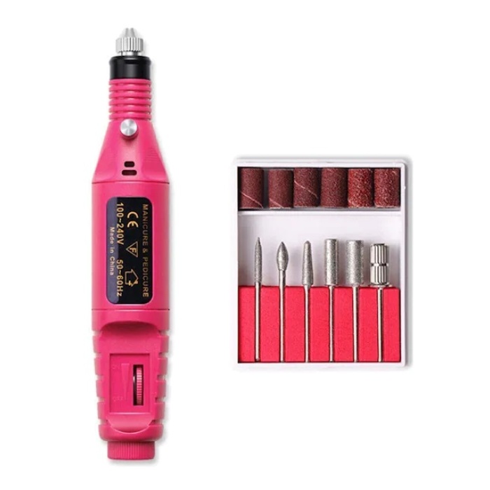 6 Uçlu Elektrikli Manikür Pedikür Seti ( 2000-300rpm Hız ) (4915) Go-53-vice/(1395)