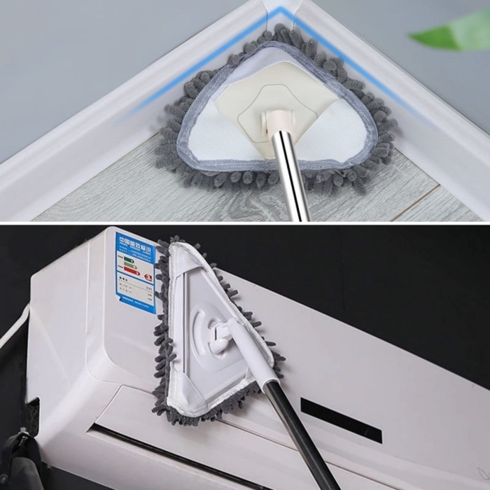 Teleskopik Saplı 150 Cm Üçgen Mop Cam Duvar Tavan Fayans Parke Temizleyici Mop (4915) Go-53-vice/(1395)