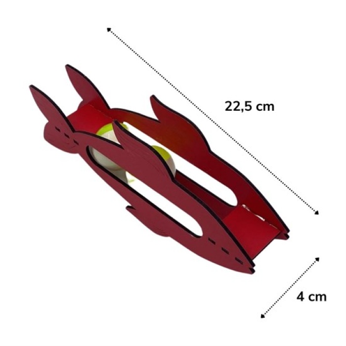 Kediler İçin Ahşap 2 Toplu Eğimli  Sevimli Balık Şeklinde Eğitim Amaçlı Oyuncak (4915) Go-53-vice/(1395)