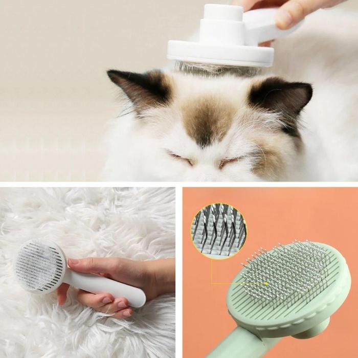 Basmalı Kedi Köpek Tüy Toparlayıcı Masaj Etkili Pet Fırçası (4915) Go-53-vice/(1395)