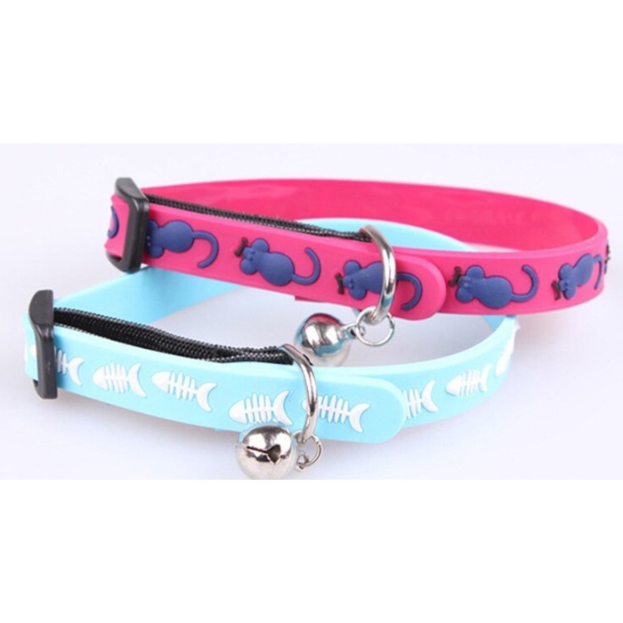 Çıngıraklı Zilli Sevimli Renkli Slikon Kedi Köpek Boyun Tasması (4915) Go-53-vice/(1395)