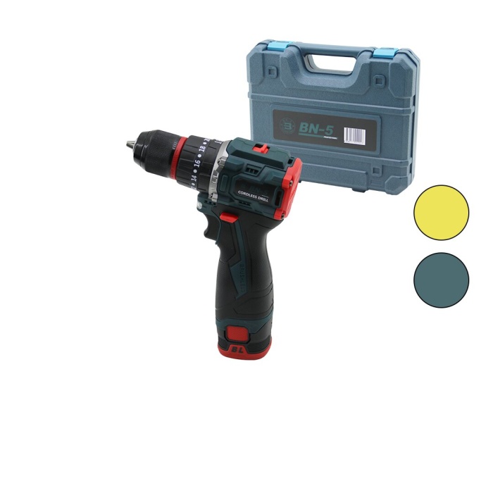 Kömürsüz Sarı Veya  Mavi Renk Şarjlı Darbeli Matkap - Uç Seti 1550 Rpm24v - 5.0 Ah2-batarya (4915) Go-53-vice/(1395)