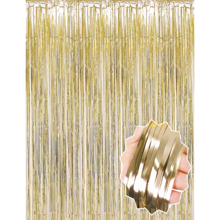 Mat Altın Püsküllü Kapı Perdesi - Parti, Bekarlığa Veda, Doğum Günü 1x2 M (4915) Go-53-vice/(1395)