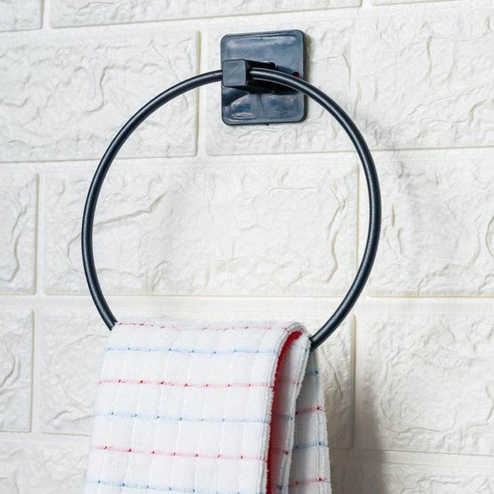 Kendiliğinden Yapışkanlı Siyah Paslanmaz Metal Yuvarlak Havluluk (4915) Go-53-vice/(1395)