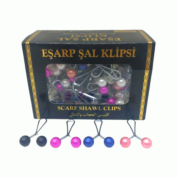 Renkli 100 Parça  Eşarp Başörtü - Şal Klipsi (4915) Go-53-vice/(1395)