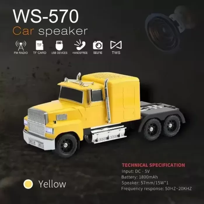 Ws-570 Araba Şekli Bluetooth Hoparlör Retro Hıfı Stereo Soundbox Masaüstü Bilgisayar Müzik Çalar (4915) Go-53-vice/(1395)