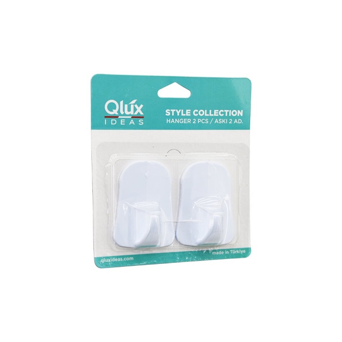 Qlux L-00735 2pcs Opak Beyaz Plastik Askı (4915) Go-53-vice/(1395)