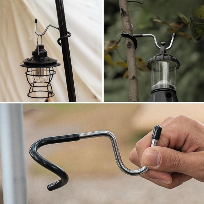 Kamp İçin Çok Fonksiyonlu S-şekilli Direk Askısı Kaymaz Paslanmaz Çelik Eşya Asma Kancası (4915) Go-53-vice/(1395)