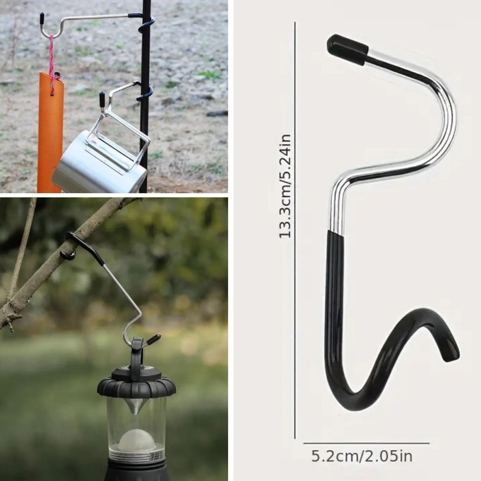 Kamp İçin Çok Fonksiyonlu S-şekilli Direk Askısı Kaymaz Paslanmaz Çelik Eşya Asma Kancası (4915) Go-53-vice/(1395)