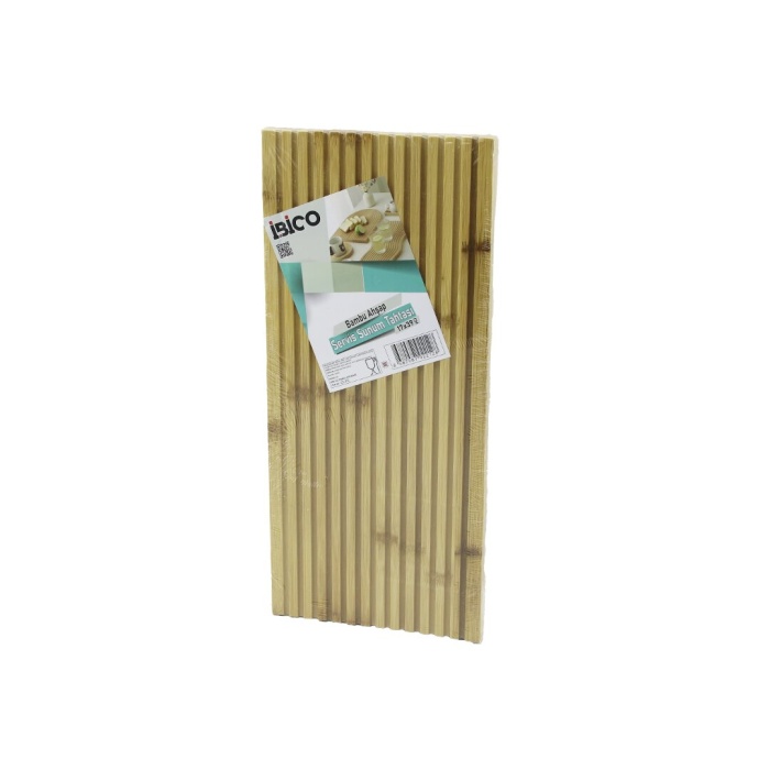 D.gen  Düz Kanallı  Çift Taraf=düz - Kanallı Ahşap Bambu Servis Sunum Tahtası  17 X 39 X 1.5cm (4915) Go-53-vice/(1395)