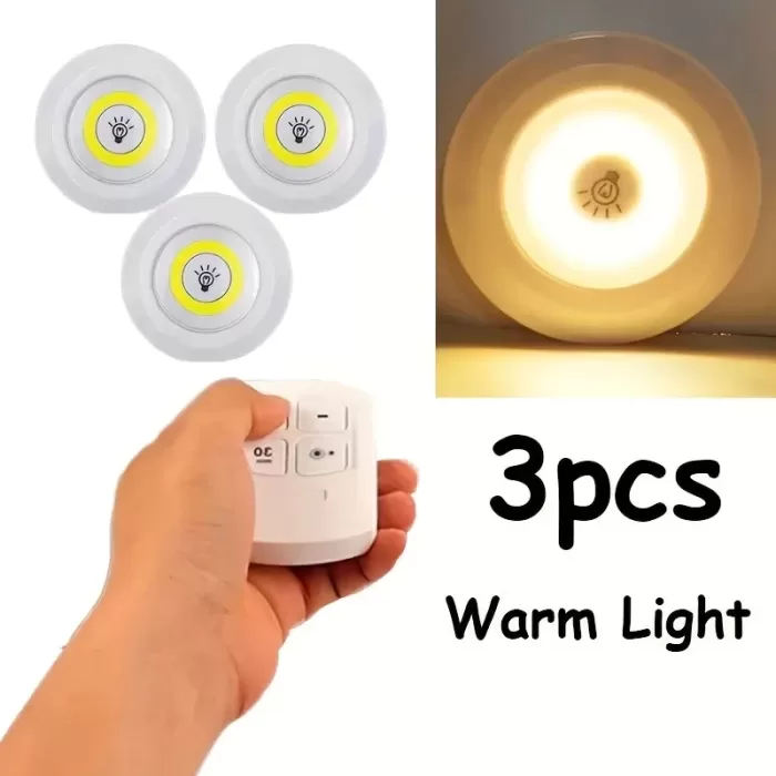 Uzaktan Kumandalı Yapışkanlı 3&amp;apos;lü Led Spot Lamba (4915) Go-53-vice/(1395)